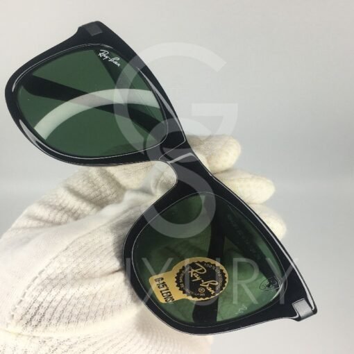 Lunette de soleil rayban Noir gris verre vert 52-14-136 – Image 4