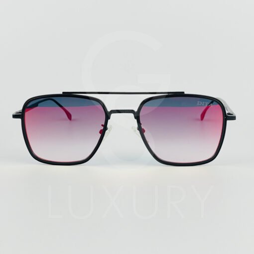 Lunette de soleil cadre noir verre caméléon orange – Image 4