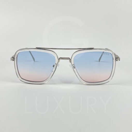 Lunette de soleil transparent DT verre dégradé bleu rose – Image 2