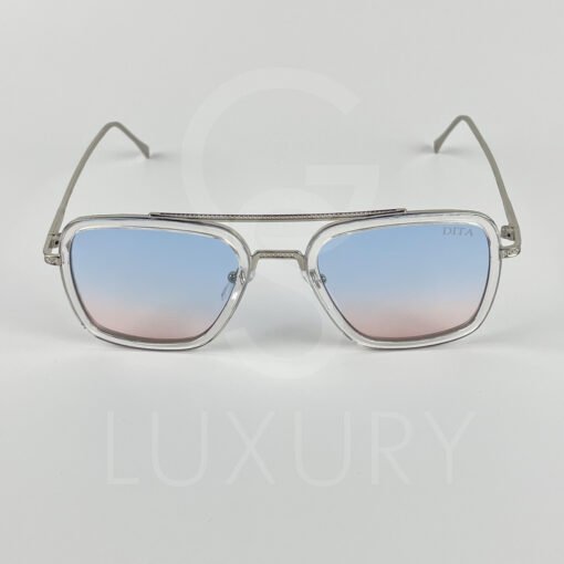 Lunette de soleil transparent DT verre dégradé bleu rose – Image 4
