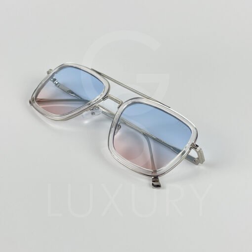 Lunette de soleil transparent DT verre dégradé bleu rose – Image 3
