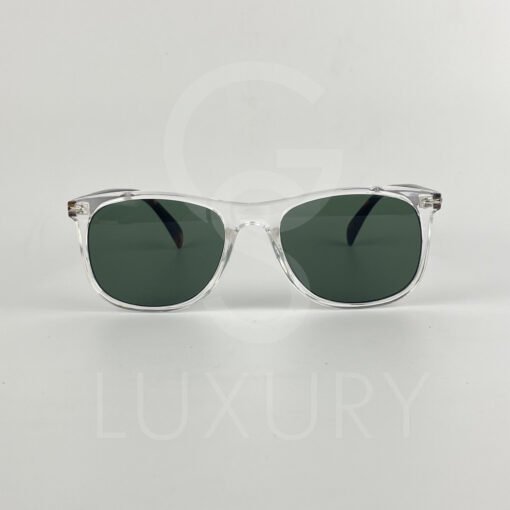 Lunette de soleil DB carré transparent verre vert bras tigré DB7001 – Image 2