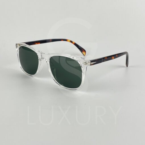 Lunette de soleil DB carré transparent verre vert bras tigré DB7001