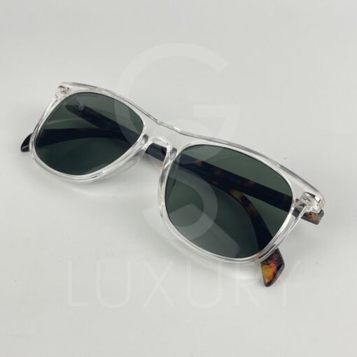 Lunette de soleil DB carré transparent verre vert bras tigré DB7001 – Image 4