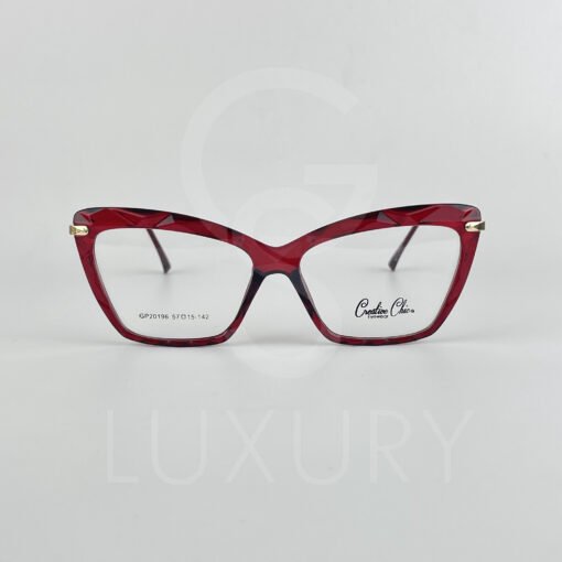 Lunette Optique rouge bras doré femmes GP20196
