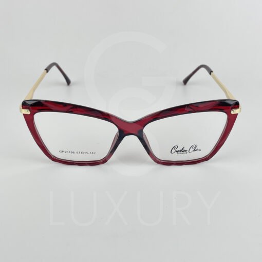 Lunette Optique rouge bras doré femmes GP20196 – Image 2
