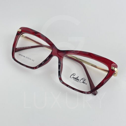 Lunette Optique rouge bras doré femmes GP20196 – Image 4