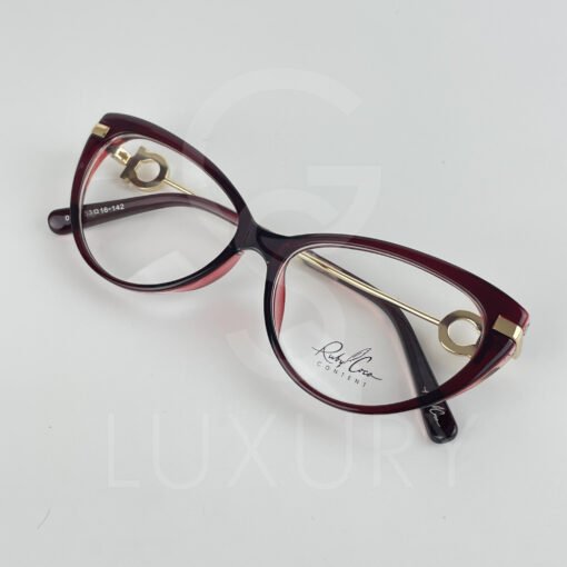Lunette Optique rouge bras doré femmes 0331 – Image 4