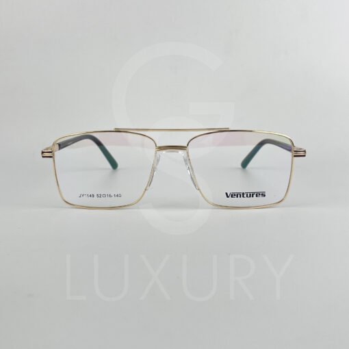 Lunette Optique double pont doré bras marron JY1149