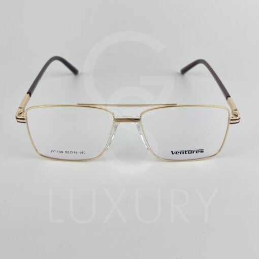 Lunette Optique double pont doré bras marron JY1149 – Image 2