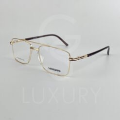 Lunette Optique double pont doré bras marron JY1149