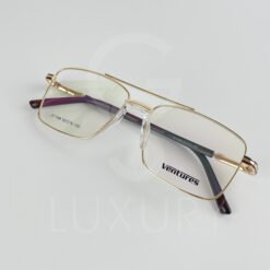 Lunette Optique double pont doré bras marron JY1149