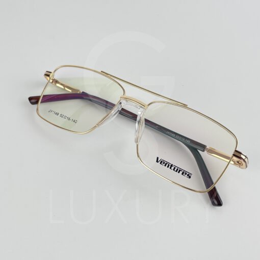 Lunette Optique double pont doré bras marron JY1149 – Image 4