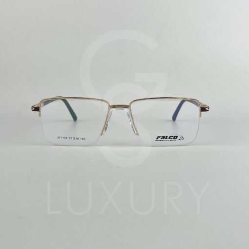 Lunette Optique carré fil de peche doré bras marron JY1135