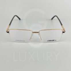Lunette Optique carré fil de peche doré bras marron JY1135