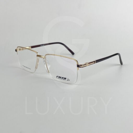 Lunette Optique carré fil de peche doré bras marron JY1135 – Image 3