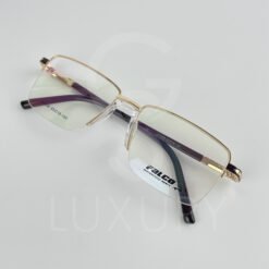 Lunette Optique carré fil de peche doré bras marron JY1135