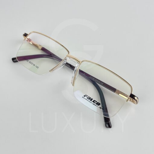 Lunette Optique carré fil de peche doré bras marron JY1135 – Image 4