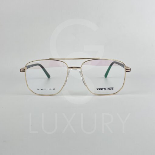 Lunette Optique double pont doré bras marron JY1146