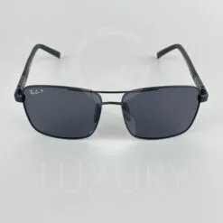 Lunette de soleil noir double pont polarisé P9026