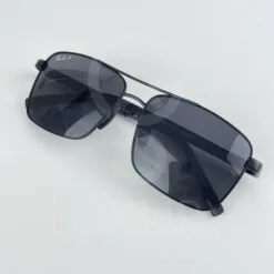 Lunette de soleil noir double pont polarisé P9026