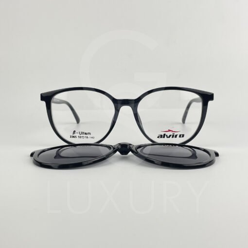 Lunette avec aplique TR-90 rond noir femmes 2365