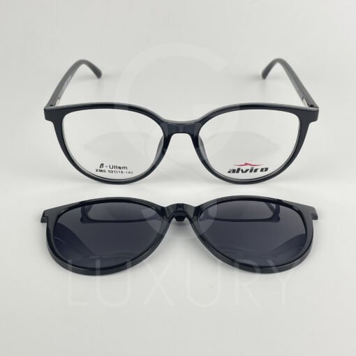 Lunette avec aplique TR-90 rond noir femmes 2365 – Image 2