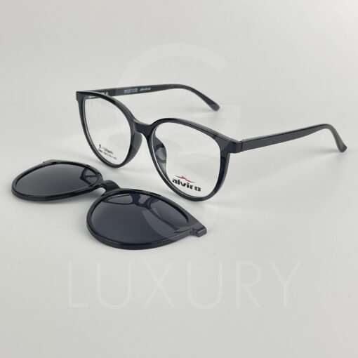 Lunette avec aplique TR-90 rond noir femmes 2365 – Image 3