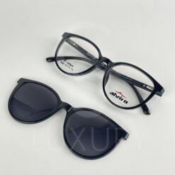 Lunette avec aplique TR-90 rond noir femmes 2365