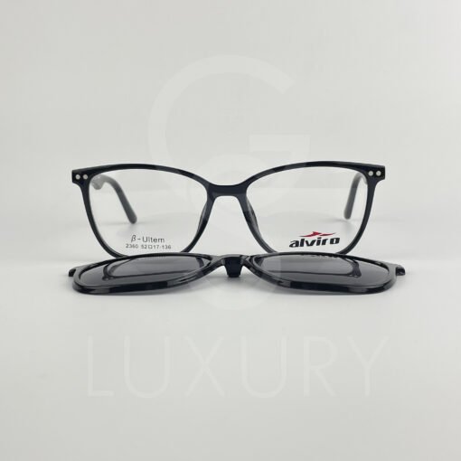 Lunette avec aplique TR-90 carré noir femmes 2360