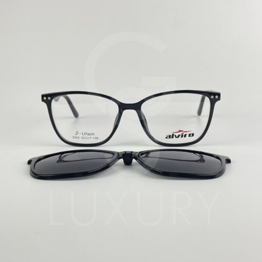Lunette avec aplique TR-90 carré noir femmes 2360 – Image 2