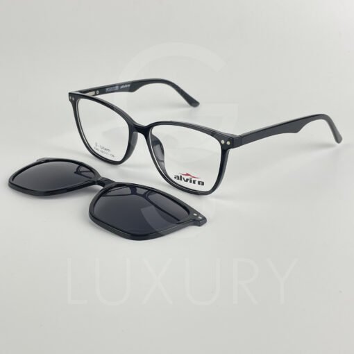 Lunette avec aplique TR-90 carré noir femmes 2360 – Image 4