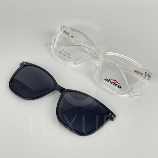 Lunette avec aplique TR-90 carré transparent femmes 2360 – Image 4