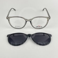 Lunette avec aplique TR-90 rond gris femmes 2365