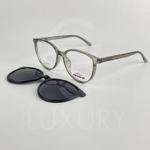 Lunette avec aplique TR-90 rond gris femmes 2365 – Image 3