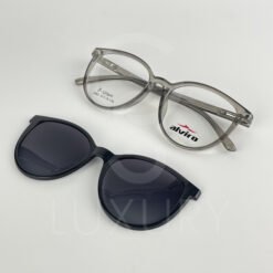 Lunette avec aplique TR-90 rond gris femmes 2365