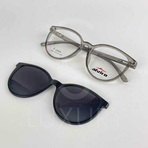 Lunette avec aplique TR-90 rond gris femmes 2365 – Image 4