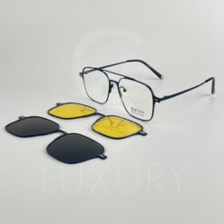 Lunette avec aplique qzen double pont bleu 7009