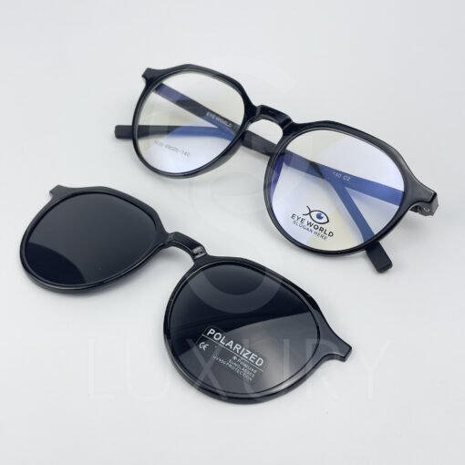 Lunette avec applique  Eye world Hexagonal  noir 1630