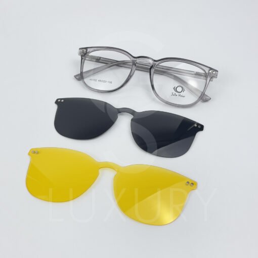 Lunette avec applique  Jolie vision Rond Gris transparent  H5102