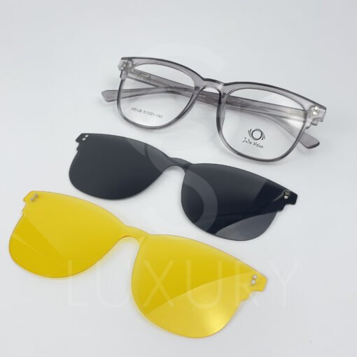 Lunette avec applique  Jolie vision Carré  Gris transparent  H5108