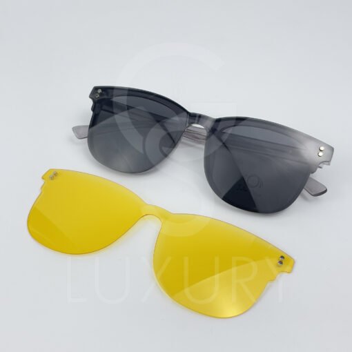 Lunette avec applique  Jolie vision Carré  Gris transparent  H5108 – Image 2