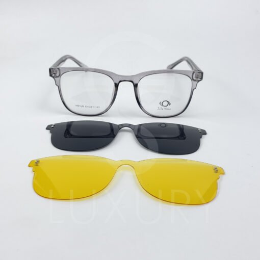 Lunette avec applique  Jolie vision Carré  Gris transparent  H5108 – Image 4