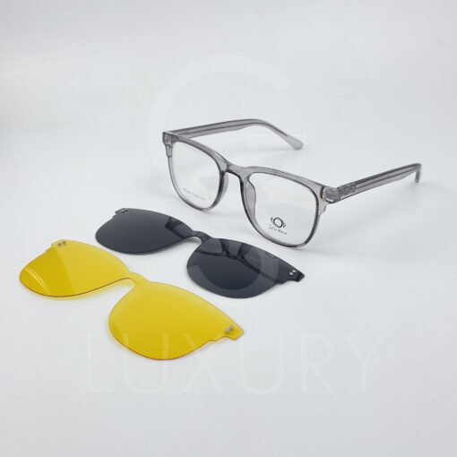 Lunette avec applique  Jolie vision Carré  Gris transparent  H5108 – Image 5