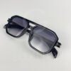 Lunette de soleil David beckham Double pont carré bras métal Noir glacé Verre Noir DB7103