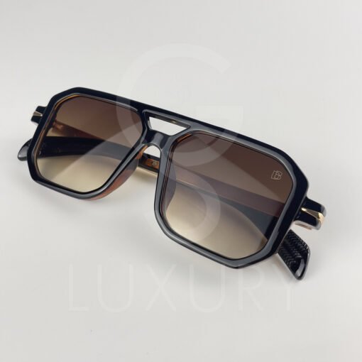 Lunette de soleil David beckham Double pont carré bras métal Marron Verre Marron dégradé  DB7103