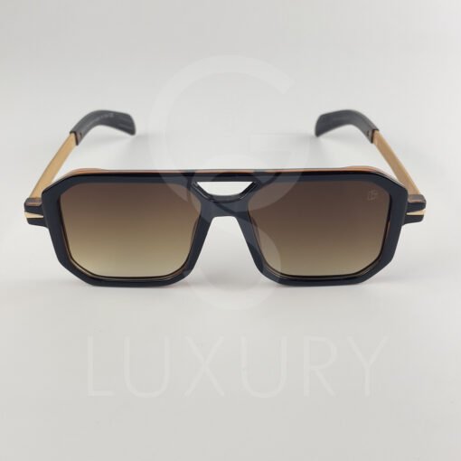 Lunette de soleil David beckham Double pont carré bras métal Marron Verre Marron dégradé  DB7103 – Image 3