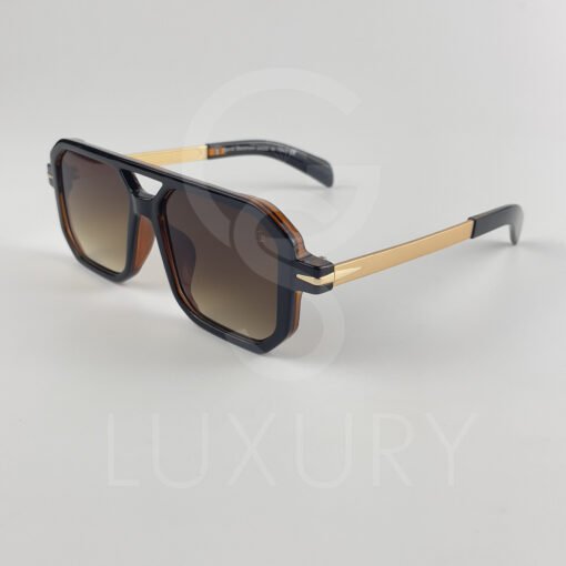 Lunette de soleil David beckham Double pont carré bras métal Marron Verre Marron dégradé  DB7103 – Image 4