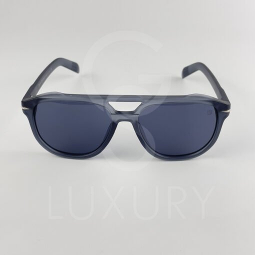 Lunette de soleil David beckham Double pontGris matte Verre Bleu foncé  DB7080 – Image 3