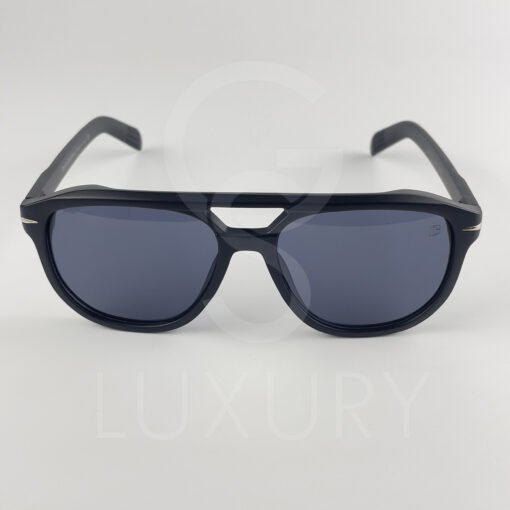 Lunette de soleil David beckham Double pontNoir matte Verre Noir DB7080 – Image 3